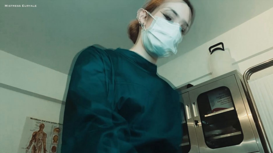 Mistress Euryale - Testicles Removal Surgery and Stitching on a Respirator - Femdom Pov